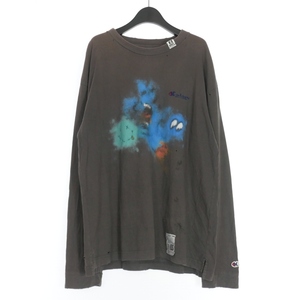 ミハラヤスヒロ MIHARA YASUHIRO 23SS ディストレスト ロングスリーブカットソー Tシャツ 長袖 48 ブラック 黒 J10LT531 メンズ