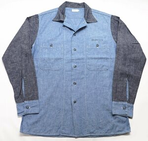 Warehouse (ウエアハウス) Lot 3042 USN 2Tone Chambray Shirt (Print) / ツートン シャンブレーシャツ プリント有り 美品 size 36(S)