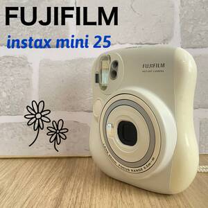 【動作未確認】FUJIFILM　インスタントカメラ チェキ　instax mini 25　ホワイト　ジャンク