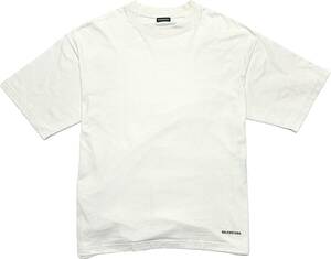 国内正規品 定価8万 BALENCIAGA OVERSIZE LOGO T-SHIRT M ライトグレー 男女兼用 バレンシアガ オーバーサイズロゴ刺しゅうTシャツ