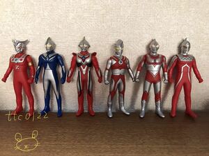 中古品 ウルトラマンソフビ 【ジャック,エース,レオ,セブン,コスモス,ネクサス 6種セット】送料510円