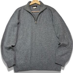 希少/ Lサイズ ロロピアーナ Loro Piana ニット セーター カシミヤ100% Cashmere ハーフジップ ロゴファスナー グレー 50サイズ