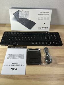 【一円スタート】【EWiN】 Bluetooth キーボード ワイヤレス キーボード テンキー付き 折り畳み式 JIS日本語配列「1円」URA01_3739