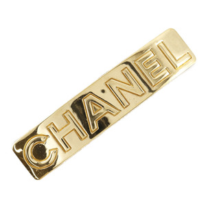 CHANEL シャネル ロゴ ヴィンテージ 97A バレッタ 金メッキ ゴールド レディース【I171823092】中古