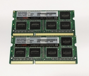 ■CFD Panram W3N1600PS-L8G PSD3L1600C118G2VS ノートPC用メモリ SODIMM DDR3-1600 PC3-12800 8GB 1.35V 2枚組 計16GB 