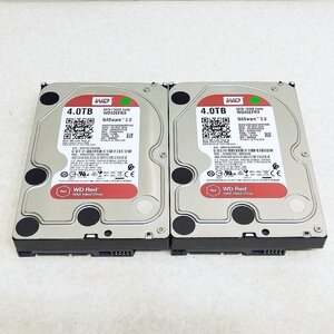 【1円スタート】WD 3.5インチHDD 4.0TB WD40EFRX 17592時間 2台セット 中古