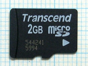 ★Transcend microＳＤメモリーカード ２ＧＢ 中古★送料８５円・１８５円