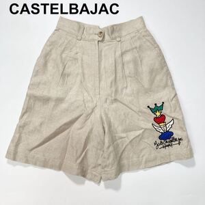 CASTELBAJAC カステルバジャック ハーフパンツ ロゴ 刺繍 M ゴルフ レディース B62425-130