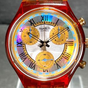 SWATCH スウォッチ CHRONO クロノ ROMAIN SCF100 腕時計 アナログ クオーツ クロノグラフ スケルトン 男女兼用 新品電池交換済 動作確認済