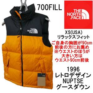 新品 1996レトロヌプシベスト ダウンベスト ノースフェイス ダウンジャケット ヌプシジャケット The North Face XS S M L 黒 オレンジ