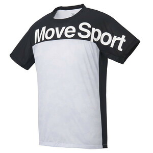 新品【デサント】メッシュTシャツ Lサイズ/ホワイト DMMRJA66 DESCENTE Move Sport 吸水 速乾 ストレッチ グラフィック カモフラ