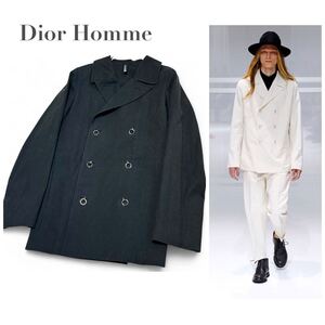 希少【2012春夏パリコレクション登場】Dior Homme ディオールオム Double-Breasted Jacket リングボタンジャケット ブラック