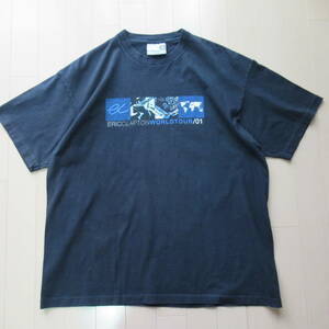 ★即決送込★裏コラボ! XL USA製 STUSSY x ERIC CLAPTON 2001tour エリッククラプトン ステューシー T-shirt Tee Tシャツ 半袖 黒 US古着 l