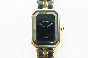 A032-E6-68◎ CHANEL シャネル プルミエール Lサイズ レディース クォーツ 腕時計 現状品③◎