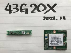 ★動作確認済★東芝・REGZA レグザ★43G20X用★リモートセンサー基板、Wi-Fi基板の2枚セット★16年製★【2021.11】