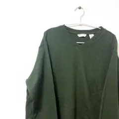 Vネック COVINGTON 緑ロングTシャツ コットン100% XL