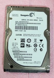 SEAGATE シーゲート 2.5インチ HDD 750GB 厚さ9.5mm 使用時間 2,777H