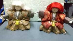 昭和レトロ 日本人形 連獅子 人形 アンティーク 古い 木目込人形