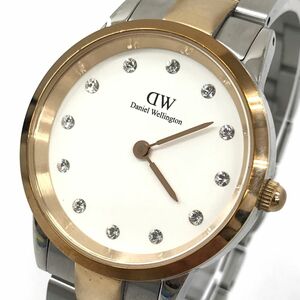 美品 Daniel Wellington ダニエルウェリントン DW 腕時計 M32DTW01 クオーツ ラインストーン ゴールド シルバー 2針 電池交換済 動作確認済