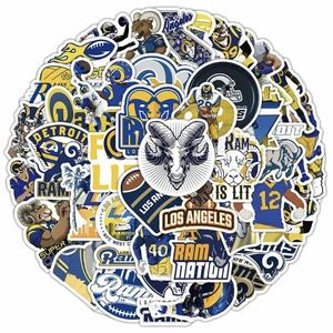 【50枚】NFL ②ロサンゼルスラムズ ステッカーセット ロゴ 防水 プカナクア Los Angeles Rams Puka Nacua