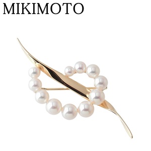 ミキモト パール ブローチ アコヤパール4.2mm～6.4mm PB-1323K K18YG 新品仕上げ済 MIKIMOTO【18925】