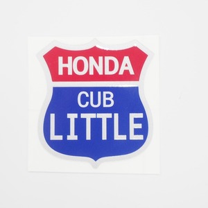 （シルバー）道路標識 リトルカブ ステッカー LITTLECUB カブ カスタム パーツ HONDA ホンダ バイク ヘルメット