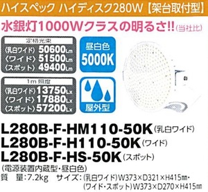 C1【東定#241指051012-15】日動 ハイスペックハイディスク280W 架台取付型 L280B-F-HM-50K