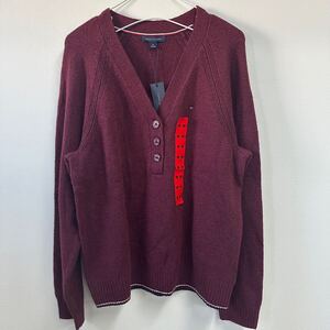 新品未使用TOMMY HILFIGER トミーヒルフィガー セーター ニットボタン　Vネック