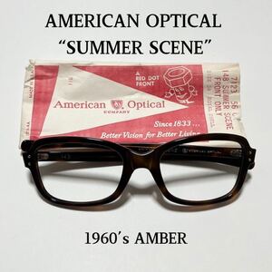 デッドストック 60s AMERICAN OPTICAL SUMMER SCENE ビンテージ サングラス バタフライ オーバル アメリカンオプティカル AO アンバー 眼鏡