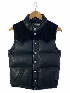 REAL McCoyS◆DEERSKIN DOWN VEST/ダウンベスト/34/レザー/BLK