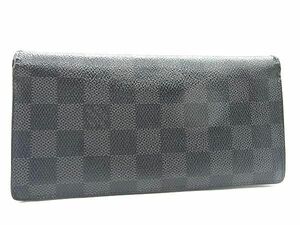 1円 LOUIS VUITTON ルイヴィトン M62665 ダミエグラフィット ポルトフォイユ ブラザ 二つ折り 長財布 ウォレット ブラック系 BG9654