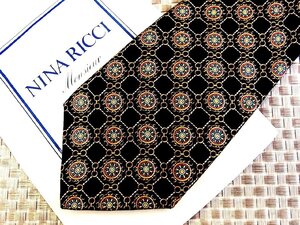 ♪30349C♪良品【花 金具 装飾 柄】ニナリッチ【NINA RICCI】ネクタイ