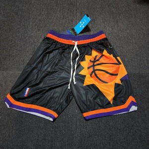 新品　NBA フェニックス・サンズ　ハーフパンツ　Short　ユニフォームパンツ　バスケパンツ　袋付き　ブラック　XLサイズ　Suns