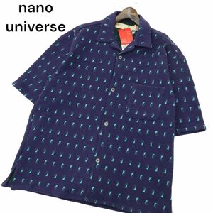 【新品 23SS】 nano universe ナノユニバース LB.04 春夏 オーバーサイズ 総柄 ジャージー 半袖 シャツ Sz.L　メンズ 未使用　A4T06184_5#A