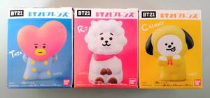 BTS BT21フレンズ ソフビ フィギュア 3個セット RJ TATA CHIMMY 未開封 ★