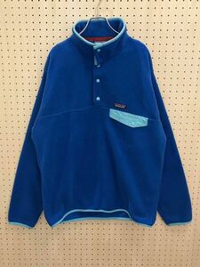 【M】美USED Patagonia Synchilla SnapT Pullover Blue パタゴニア シンチラ スナップT プルオーバー ブルー F768