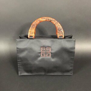 ER0507-14-3 GIVENCHY ジバンシー ハンドバッグ ロゴ ナイロン ブラック 無地 トートバッグ 18×27×11㎝ 80サイズ