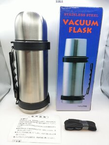 【未使用品】ステンレスボトル　水筒1L　大容量　ストラップ付き ハンドル付き カンタン注ぎ口　J993-2