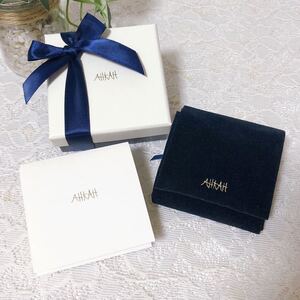 アーカー「AHKAH」ネックレス用空箱・ポーチ (4360) 正規品 付属品 ジュエリー保存ポーチ 販売証明書記入あり