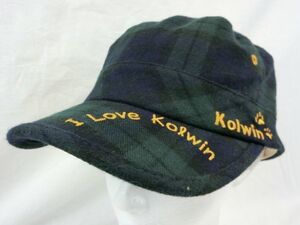 【感謝セール】Kolwin(コルウィン) ワークキャップ グリーン系チェック柄 フリー ゴルフ用品 1904-1107 中古