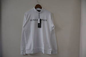 ☆LUXE AKM PLUS/リュクスエイケイエムプラス☆未使用 フロントロゴモックネック長袖Tシャツ サイズ：M ゴルフ インナースポーツ ジム