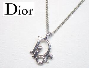 11243[A]■正規品■Christian Dior クリスチャンディオール/ネックレス ペンダント/ロゴモチーフ/シルバーカラー/レディースアクセサリー♪