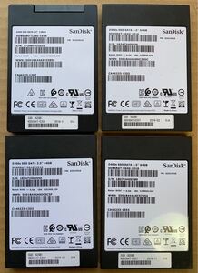 【中古4個セット】SanDisk 62GB×1/64GB×3 2.5 SATA SSD 710/711/712/713