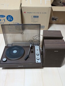 SANYO ターンテーブル レコードプレイヤー PG-50W SOLIDSTATESTEREO 昭和レトロ 通電確認済み