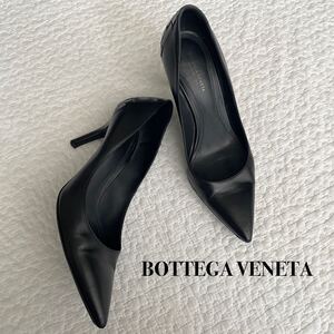 美品 BOTTEGA VENETA ボッテガヴェネタ イントレチャート レザー ブラック 黒 パンプス 35 22cm