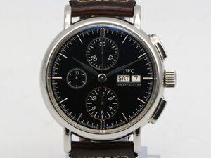 【 インターナショナル・ウォッチ・カンパニー IWC 】 腕時計 IW378303 ポートフィノクロノ SS/革 自動巻 デイデイト 新着 76131-1