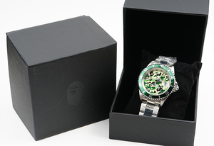 【新品同様】A BATHING APE/ア・ベイシング・エイプ Bapex T001シリーズ 40mm 自動巻き 腕時計 カモフラージュ