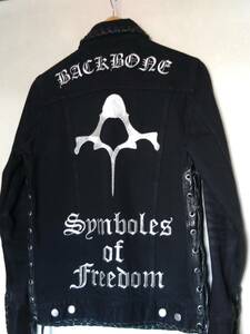 Backbone バックボーン レザーレースアップ MCバイカーデニムジャケット Gジャン blacktop Motorcycle ブラックトップ 定価￥210000