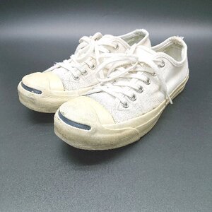 ◇ CONVERSE コンバース JACKPURCEL ブランドロゴ 紐調節 シンプル スニーカー サイズ22.5 ホワイト レディース E