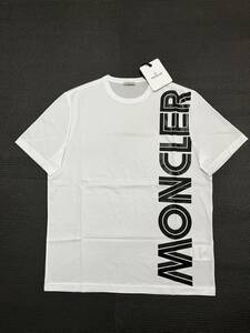 新品 モンクレール MONCLER 最高級　Tシャツ　　ビッグロゴ　白　L　コットン１００％　モンクレールジャパンタグ付き正規品